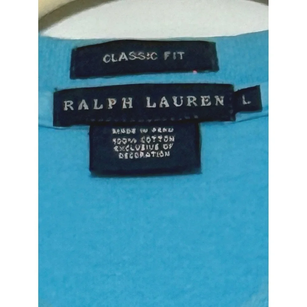 Ralph Lauren Classic Fit Cotton Mesh Polo Shirt Sky Blue Purple Pony Mens S